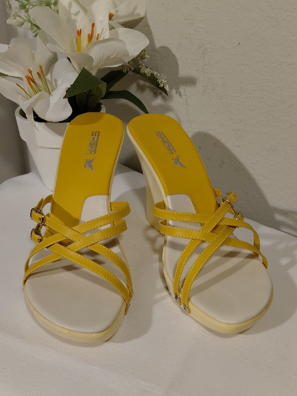 Shiekh Yellow Strappy Mule Sandals